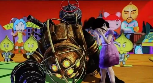 A Little Sister mourns the fallen Big Daddy