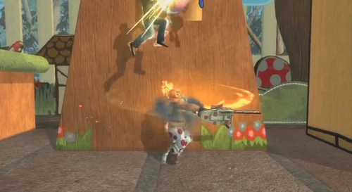 Sweet Tooth attacks using his chainsaw