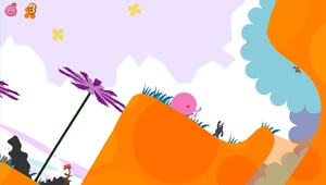 Priffy rolling around the Franzea area in LocoRoco.