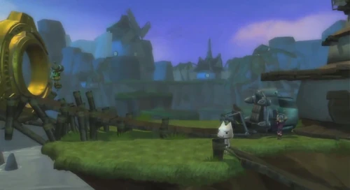 Sly turns invisible (his silhouette can be barely seen in the sky)