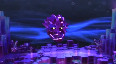 The Boss Arena stage, with Polygon Man in the background.