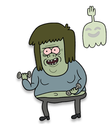 regular show muscle man and high five ghost