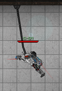 On a rope.