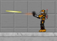 A Grub firing its Arm Cannon.