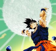 Goku podczas kumulacji Genki-Damy na Namek