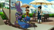 Beerus słucha rozmowy Vegety i Goku (DBS, film 001)