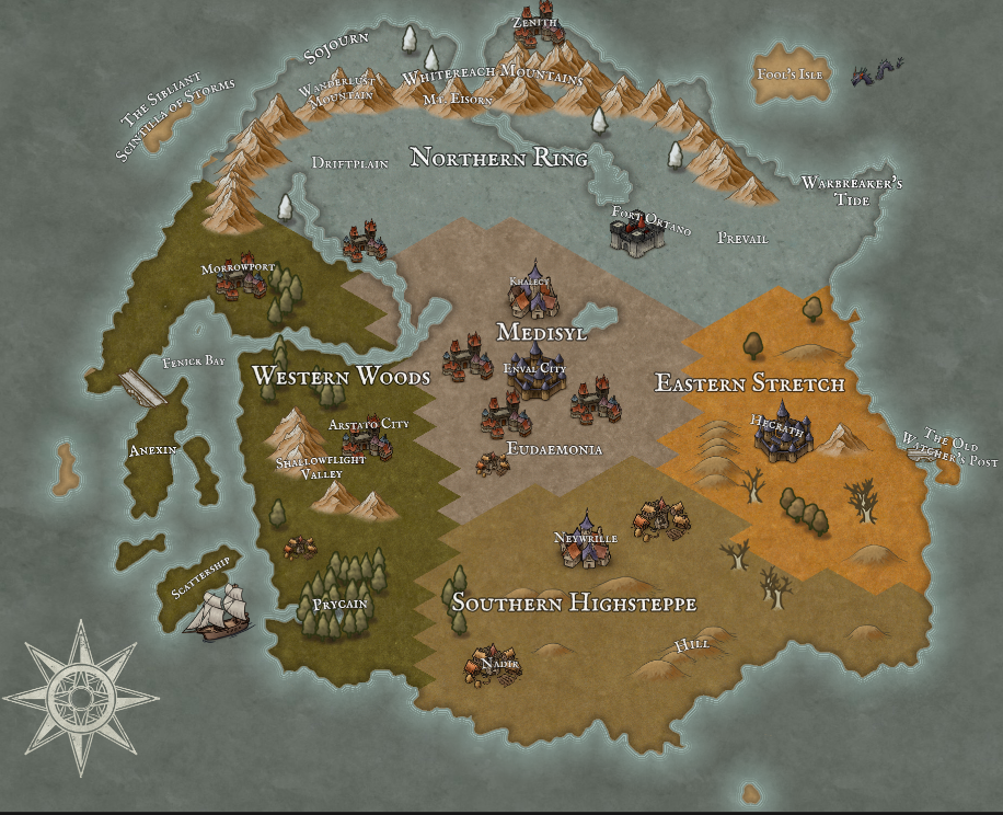 I created the World of Monster Hunter in Inkarnate, using every