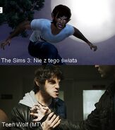 Twórcy postaci wilkołaka w The Sims 3: Nie z Tego Świata wzorowali sie na MTVowskim serialu Teen Wolf