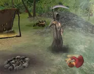 Mroczny Kosiarz przyszedł by zabrać ciało zmarłego na głód Kazimierza