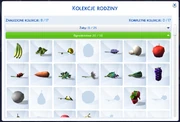 Interface dziennika kolekcji w The Sims 4