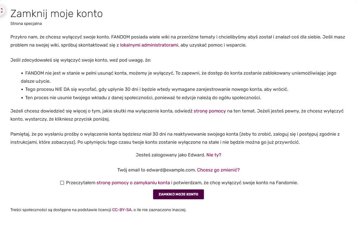 Kurnik, Usuń konto Wiki poradnik Wiki