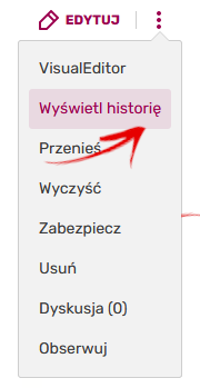 Dostęp do historii