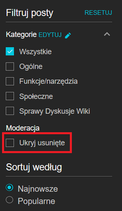 Ukryj usunięte