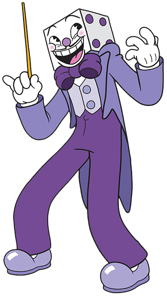 King Dice Cuphead, king Dice, studio Mdhr, Cuphead, dice, Casino, devil,  lilac, King, fashion Illustration