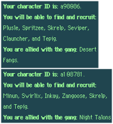 An example of the /charid command