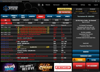 Black Chip Tournament Lobby