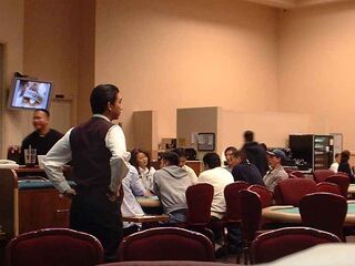 The interior of the poker area of Bay 101