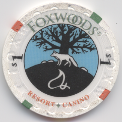 Ledyard, Connecticut New Style $5  Foxwoods  Casino  Chip 