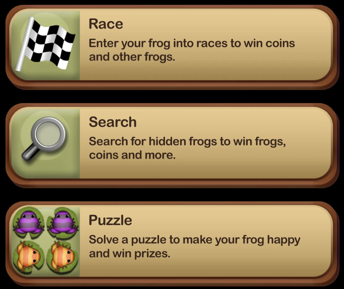 Mini-games | Pocket Frogs Wiki | Fandom