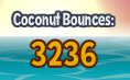 A player having reached 3,236 coconut bounces