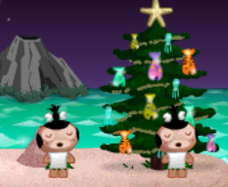 The Pygmies carolling under their Fishmas tree