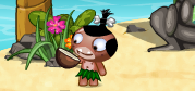 A Pygmy about to enjoy a coconut in the Facebook