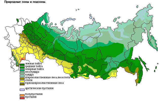 Природные зоны виды