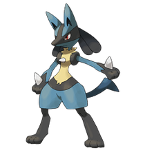 Mundo Pokémon - 448- Mega Lucario. Tipo: lutador/metálico. Evolução:  Estágio Final. Histórico: Surgem marcas negras em volta dos braços e das  pernas de Mega Lucario, que são causadas pela elevada energia de