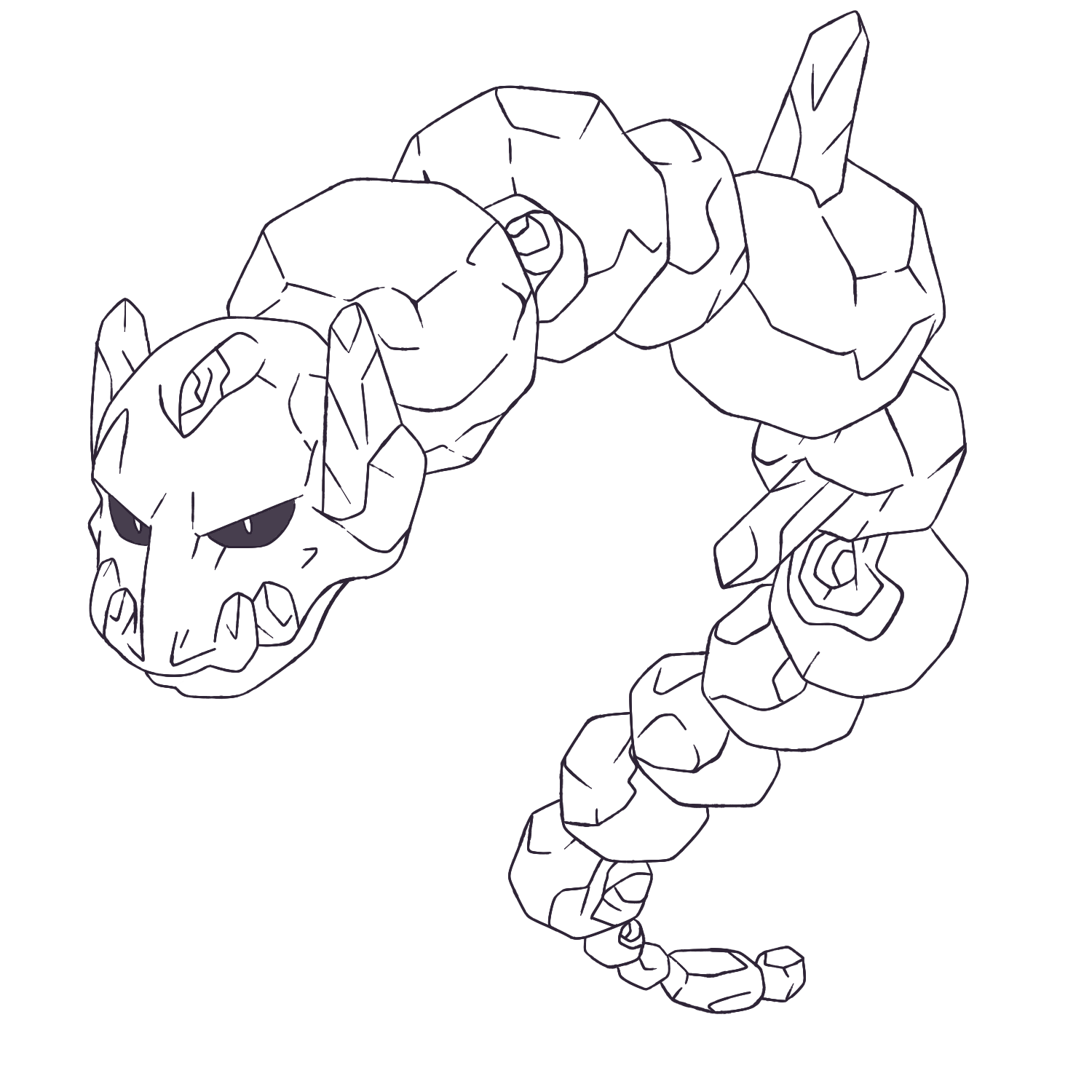 095 - Onix coloring pages, Pokemon coloring pages 