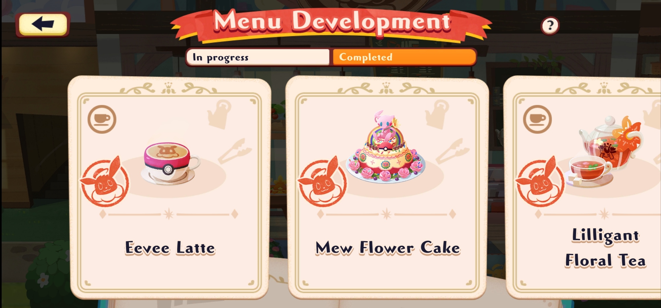 Menu Development, Pokémon Café ReMix Wiki