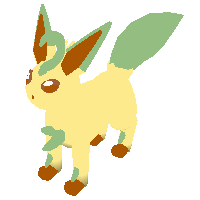 Leafeon • Grass Type Pokémon —————————————————— Leafeon is a mammalian,  quadruped Pokémon. Its body is tan with dark b…