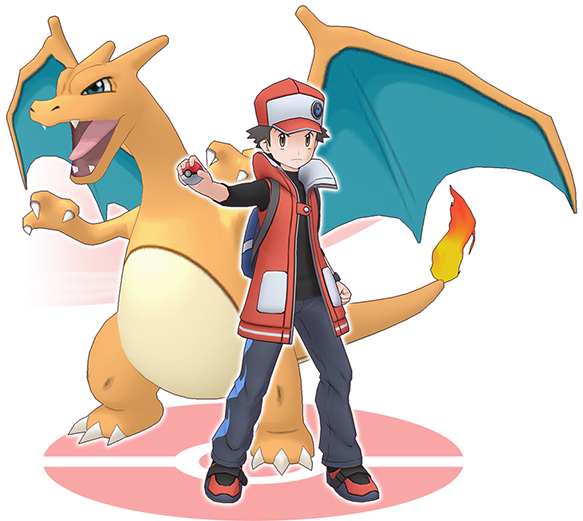 Lexica - A picture of a full body male pokemon trainer in red and white with  a flying charizard in a neo punk city, color full, highly detailed,vinta