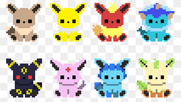 Pam, 8bit Color, sylveon, umbreon, eevee, sprite, pixel Art