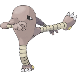 Download The Agile Fighting Pokemon Hitmonlee Flexing Its Coiled Leg  Wallpaper