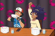 Ash and Iris on their first date together[10]