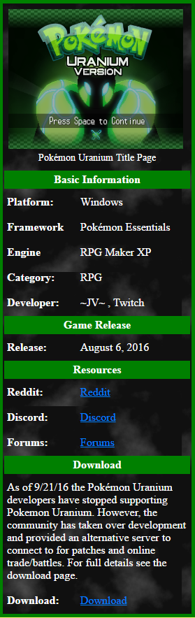 Quick-Reference Pokedex [Google Sheet] : r/pokemonuranium