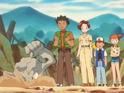Dig being used by Brock's Geodude.