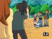 Ash, Brock, Dawn, Pikachu and Piplup take a pose