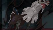 Multi-Attack being used by Gladion's Silvally as a Dark-type move.