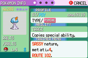 The summary of a shiny Ralts from .
