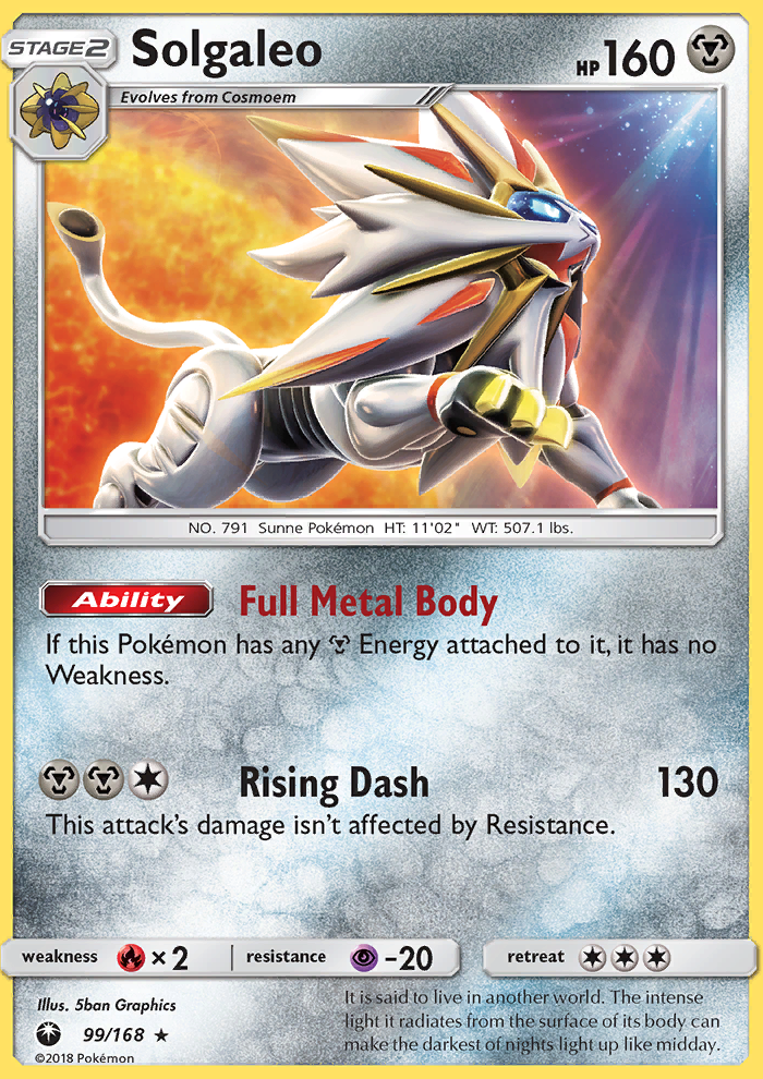Solgaleo type, strengths, weaknesses, evolutions, moves, and stats