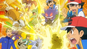 Ash enjoying some Pokémon Battles against other Trainers.