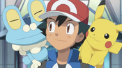 Ash with Pikachu and Froakie