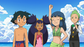 Ash, Dawn, Iris and Cilan start the expedition for the Onix
