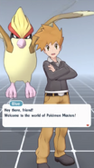 Blue with his Pidgeot, greeting the player.