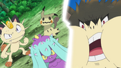 Meowth, Mimikyu and Mareanie are ready to take the giant Raticate on