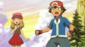 Ash and Serena are overpowered by Team Squirtle's tactics