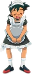 Ash as a maid, crossdressing-3rd time