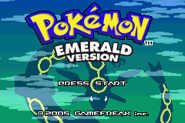 The title screen for Pokémon Emerald.