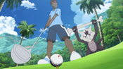 Kiawe in his Pokémon Golf outfit